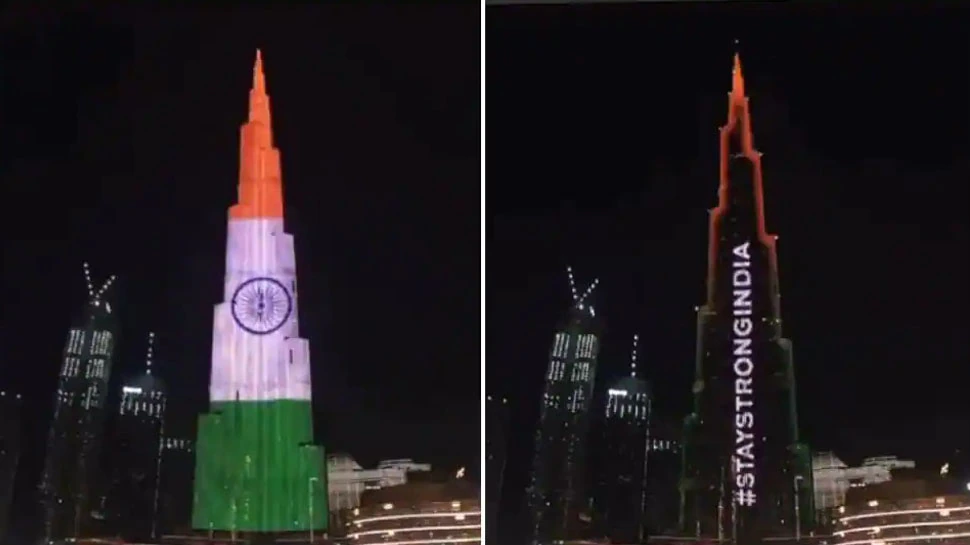 الإمارات-ترافق-الهند-في-كورونا-وتضيء-برج-خليفة-بـ''الألوان-الثلاثة-''