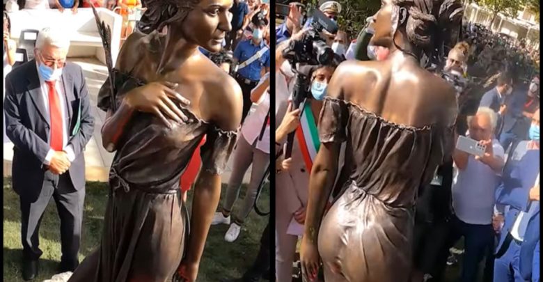 الجدل-حول-تمثال-برونزي-لامرأة-في-إيطاليا-،-قيل-إنه-إهانة-للتاريخ-،-تعرف-على-السبب