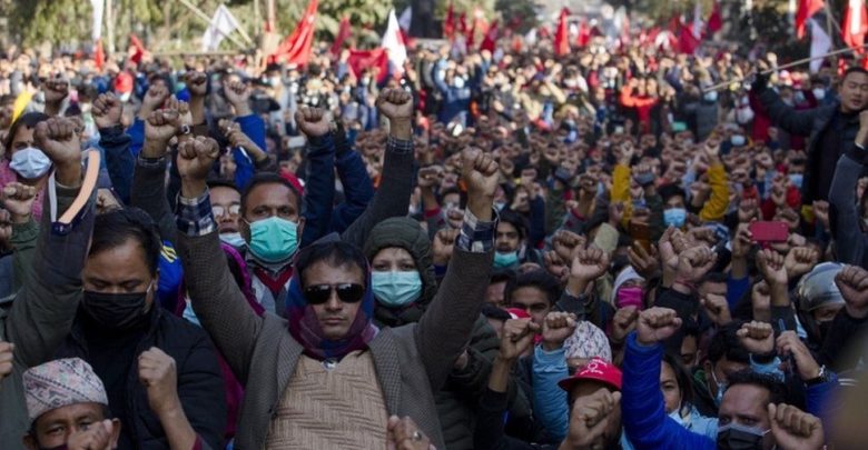 اندلع-الغضب-في-نيبال-ضد-الصين-،-ونزل-الناس-إلى-الشوارع-؛-حرق-صور-السفير-الصيني