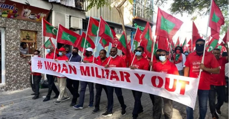 ستعتبر-المظاهرات-المناهضة-للهند-في-جزر-المالديف-جريمة-،-وستنزل-الحكومة-هذه-العقوبة