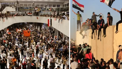 احتجاج-بغداد:-الآن-الوضع-مثل-سريلانكا-في-العراق-،-دخل-الآلاف-من-المتظاهرين-برلمان-بغداد